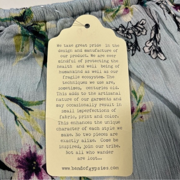 Band of Gypsies Arica Off The Shoulder Floral Cropped Top Small - Picture 9 of 14